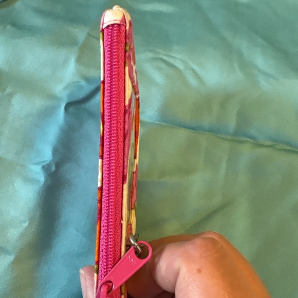 Vera Bradley wallet, pink and green. - Picture 3 of 5